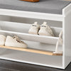 SoBuy | Schuhkipper | Schuhbank mit Sitzkissen | Schuhschrank | Sitzbank | Weiß&Natur | FSR179-K-WN