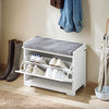 SoBuy | Schuhkipper | Schuhschrank mit Klappe | Sitzbank | Sitzkommode Weiß | FSR184-K-W