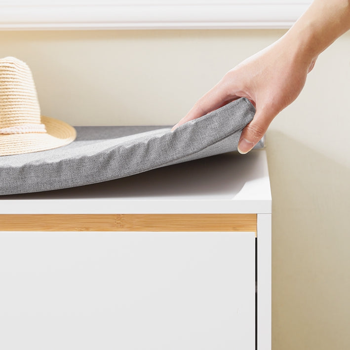 SoBuy | Schuhbank mit Schuhfach | Sitzbank Weiß | FSR191-WN