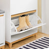 SoBuy | Schuhkipper | Schuhschrank mit 3 Klappen | Schuhkommode Weiß | FSR192-WN