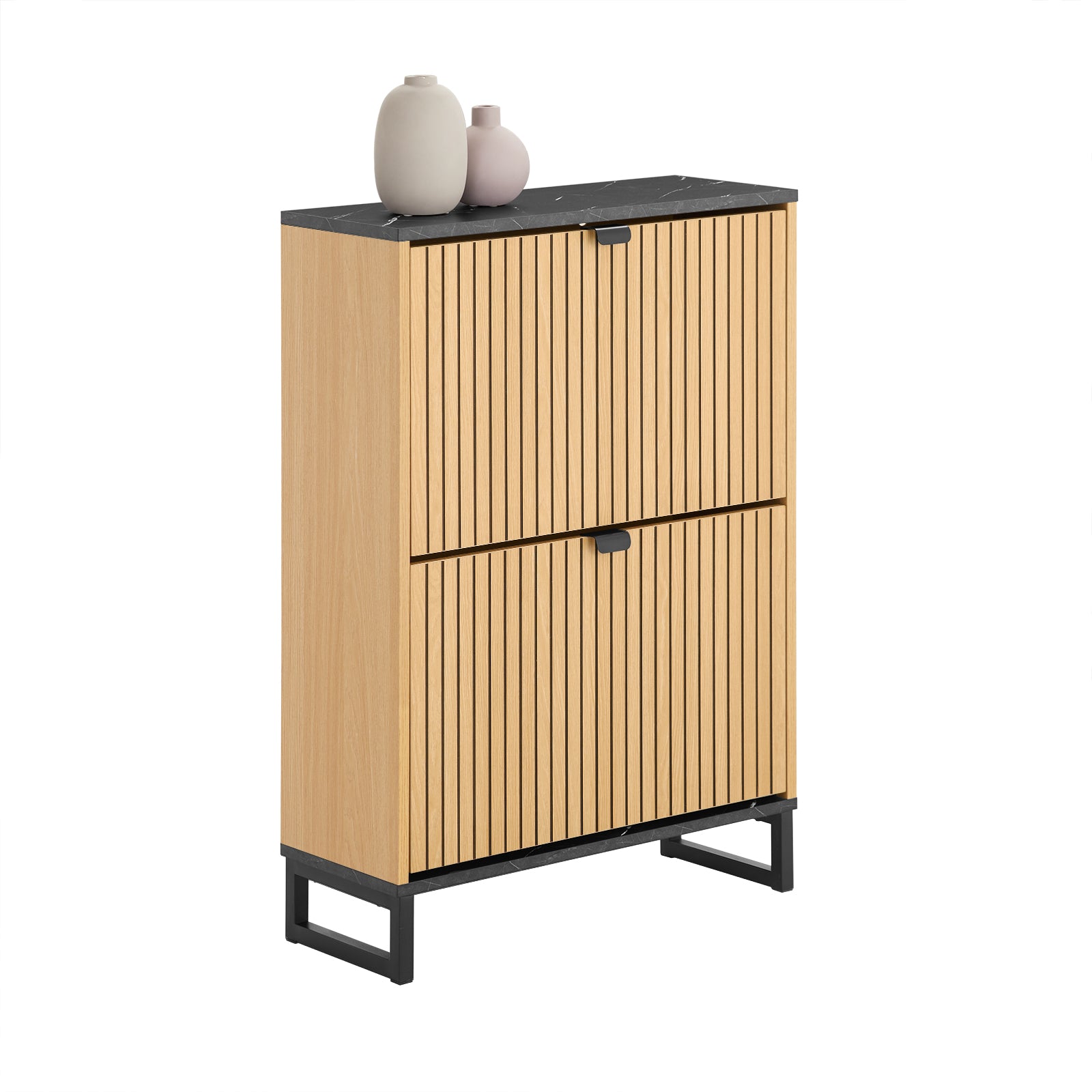 SoBuy Schuhschrank schmal Schuhkipper Schuhregal mit Klappen für 8-12 Paar Schuhe FSR202-N –