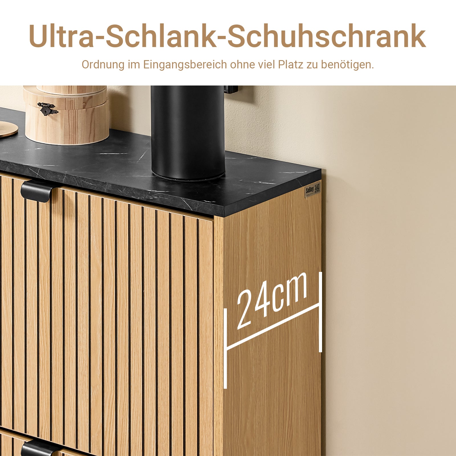 Vorverkauf | SoBuy | Schuhschrank schmal | Schuhregal mit Klappen | für 8-12 Paar | FSR202-N