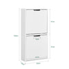 SoBuy | Schuhschrank Schmal | Wandmontage |2-Wege Montage & Anti-Kipp| 19cm Tiefe | Weiß | FSR204-W