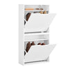 SoBuy | Schuhschrank Schmal | Wandmontage |2-Wege Montage & Anti-Kipp| 19cm Tiefe | Weiß | FSR204-W