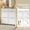 SoBuy | Schuhkipper Schmal | mit 4 Klappen | Weiß | FSR208-W