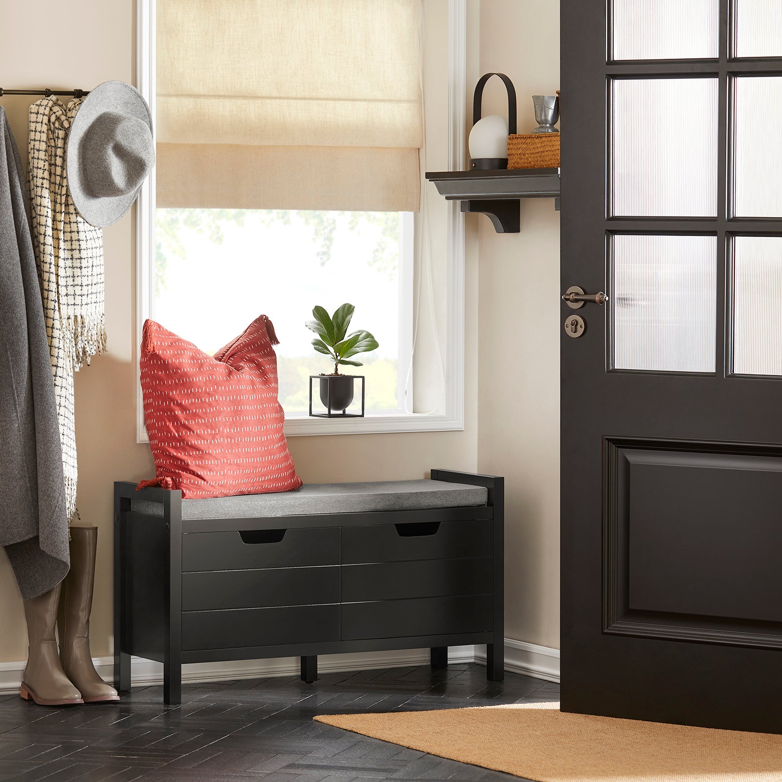 Vorverkauf | SoBuy | Sitzkommode | Sitzbank mit Sitzfläche | Schuhtruhe | Schwarz | FSR63-II-SCH