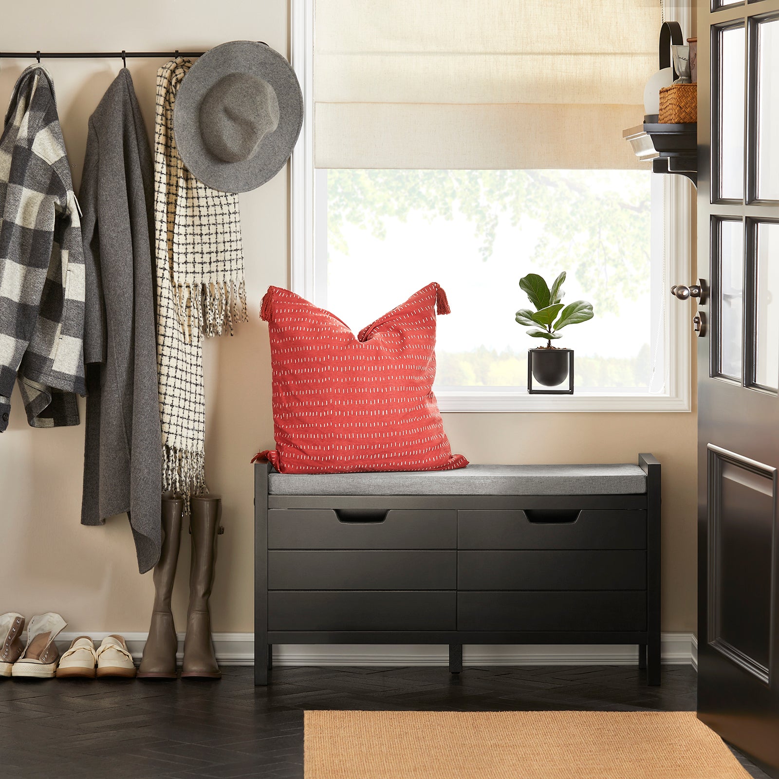 Vorverkauf | SoBuy | Sitzkommode | Sitzbank mit Sitzfläche | Schuhtruhe | Schwarz | FSR63-II-SCH