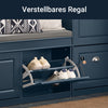 Vorverkauf | SoBuy | Schuhbank mit 2 Klappen | Schuhfach | Landhausstil Blau | FSR64-B