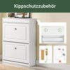 SoBuy | Schuhkipper | Schuhschrank mit 2 Klappen | Schuhkommode Weiß | FSR78-L-W