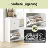 SoBuy | Schuhkipper-Set | Schuhbank und Schuhschrank | Schmal 24cm | Weiß | FSR64-W+FSR78-W