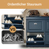 Vorverkauf | SoBuy | Schuhkipper | Schuhschrank mit 4 Klappen | Schuhkommode Blau | FSR79-B