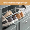 Vorverkauf | SoBuy | Schuhkipper | Schuhschrank mit 4 Klappen | Schuhkommode Hellgrau | FSR79-HG