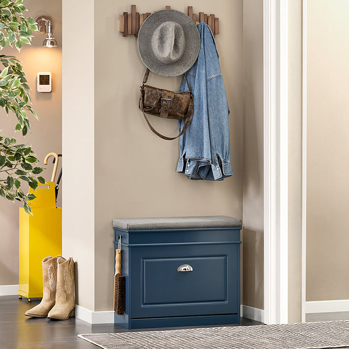 SoBuy | Schuhkipper | Schuhbank | Sitzbank | Schuhkommode | Schuhschrank Blau | FSR82-K-B