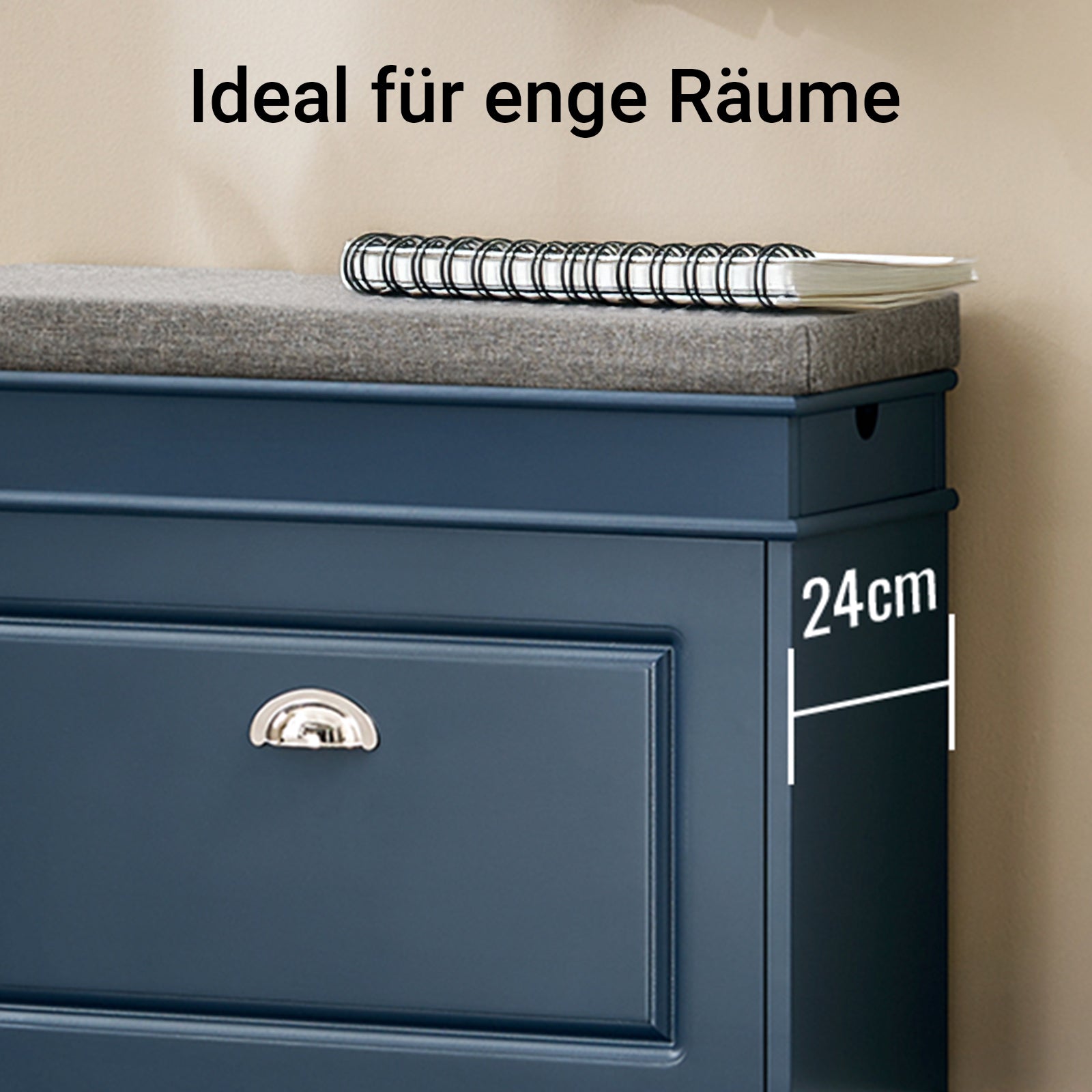 SoBuy | Schuhkipper | Schuhbank | Sitzbank | Schuhkommode | Schuhschrank Blau | FSR82-K-B