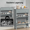 SoBuy | Schuhkipper | Schuhschrank mit 2 Klappen | Schuhkommode Grau | FSR89-HG