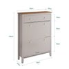 SoBuy Schuhschrank Schmal mit 2 Klappen & Schublade Platz für 12 Paar Schuhe Hellbraun B80xT25xH108cm | FSR89-KA