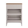 SoBuy Schuhschrank Schmal mit 2 Klappen & Schublade Platz für 12 Paar Schuhe Hellbraun B80xT25xH108cm | FSR89-KA