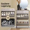 SoBuy Schuhschrank Schmal mit 2 Klappen & Schublade Platz für 12 Paar Schuhe Hellbraun B80xT25xH108cm | FSR89-KA