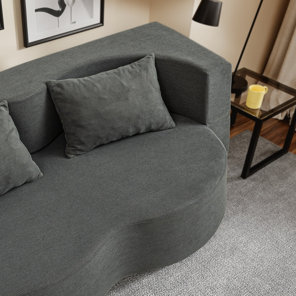 SoBuy | Schlafsofa | Schlafsofa & Schlafcouch in Dunkelgrau mit 2 Kissen | Dunkelgrau | FST101-DG