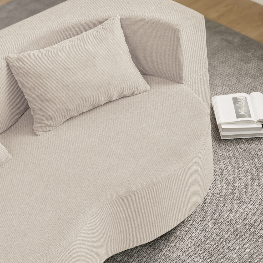 SoBuy | Schlafsofa | Schlafsofa 2-Sitzer in Beige mit 2 Kissen | Beige | 177×107×32 cm | FST101-MI