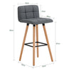 SoBuy | Barhocker 2er set | Tresenhocker | Sitzhöhe 68cm | Dunkelgrau | FST50-DGx2