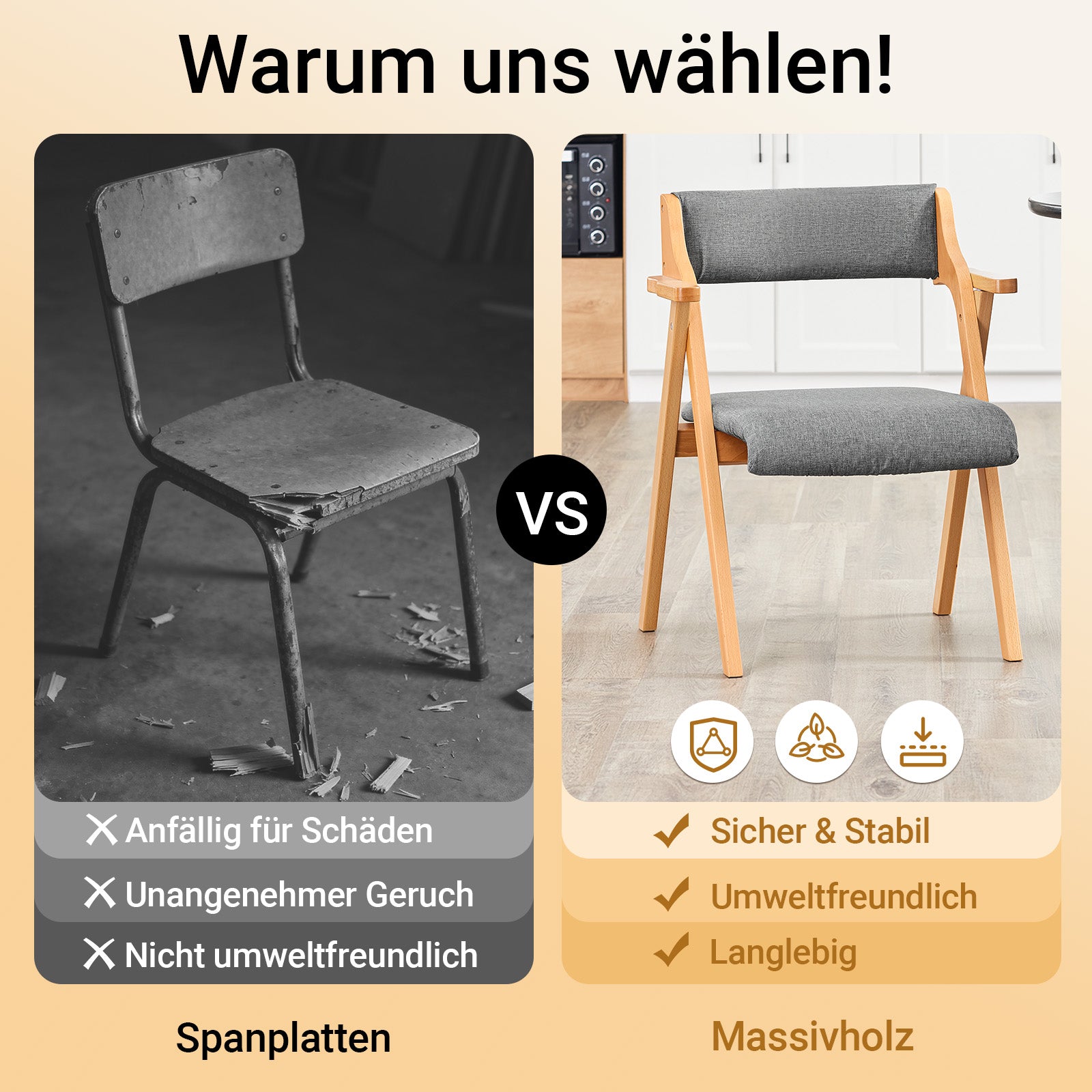 SoBuy | Klappstuhl | Küchenstuh l Schreibtischstuhl | Dunkelgrau | FST98-HG