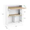 SoBuy | Klapptisch mit angebautem Schrank | Schreibtisch klappbar | Arbeitstisch | Weiß/Natur | FWT104-WN