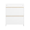 SoBuy | Klapptisch mit angebautem Schrank | Schreibtisch klappbar | Arbeitstisch | Weiß/Natur | FWT104-WN
