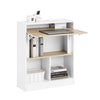 SoBuy | Klapptisch mit angebautem Schrank | Schreibtisch klappbar | Arbeitstisch | Weiß/Natur | FWT104-WN