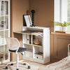 SoBuy | Klapptisch mit angebautem Schrank | Schreibtisch klappbar | Arbeitstisch | Weiß/Natur | FWT104-WN