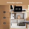 SoBuy | Klapptisch mit angebautem Schrank | Schreibtisch klappbar | Arbeitstisch | Weiß/Natur | FWT104-WN