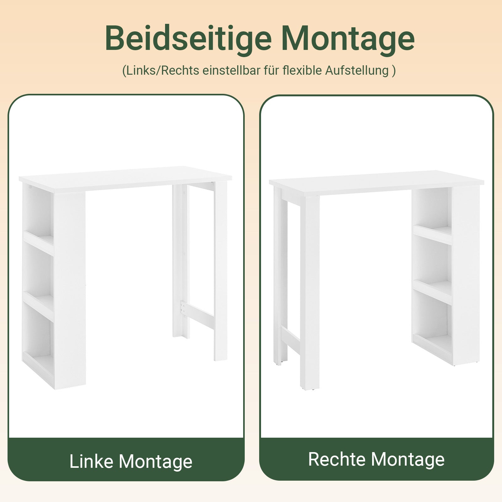 SoBuy | Bartisch | Stehtisch | Küchentisch Weiß | FWT17-II-W