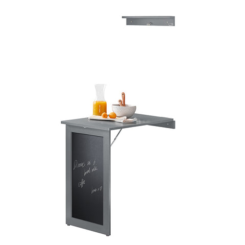 SoBuy | Wandtisch mit Tafel | Klapptisch | Esstisch | Memoboard | Hellgrau | FWT20-HG