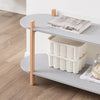 SoBuy | Multifunktionales Regal | Bücherregal | Standregal mit 2 Ablagen | Standregal | Grau/Natur | HSTR01-HG