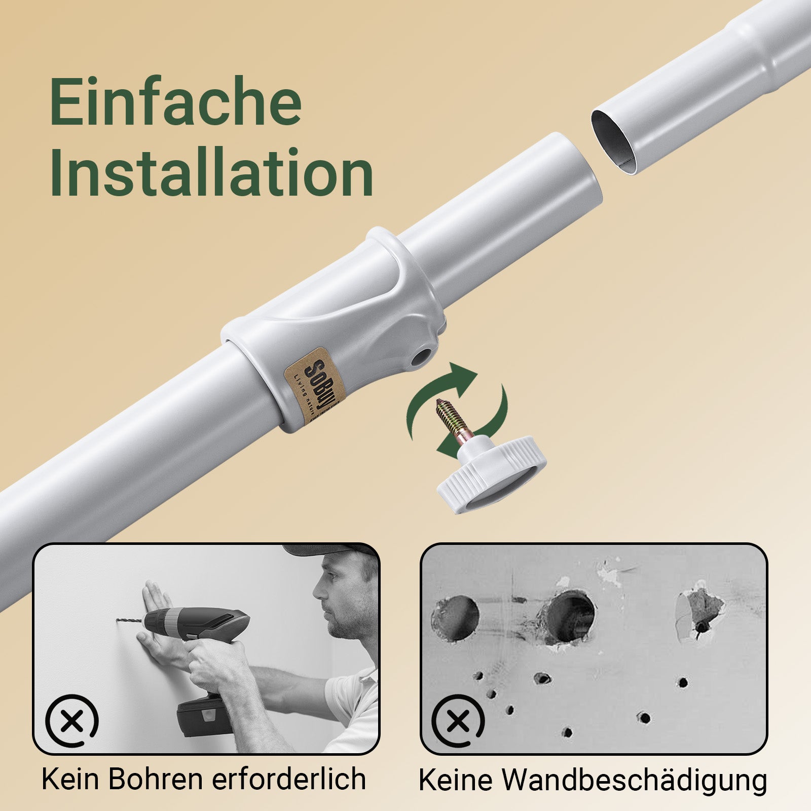 SoBuy | Teleskop Kleiderstange | Kleiderstangen System | Regalsystem | Hellgrau | KLS04-II-HG