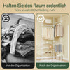 SoBuy | Teleskop Kleiderstange | Schwerlast Kleiderstange | mit Ablagen & Garderobenstangen | Weiß Natur | KLS17-WN