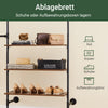 SoBuy wandmontierter Kleiderständer, festes Rohr-Kleiderregal mit 3 Kleiderstangen & 3 MDF-Ablagen Schwarz KLS18-SCH