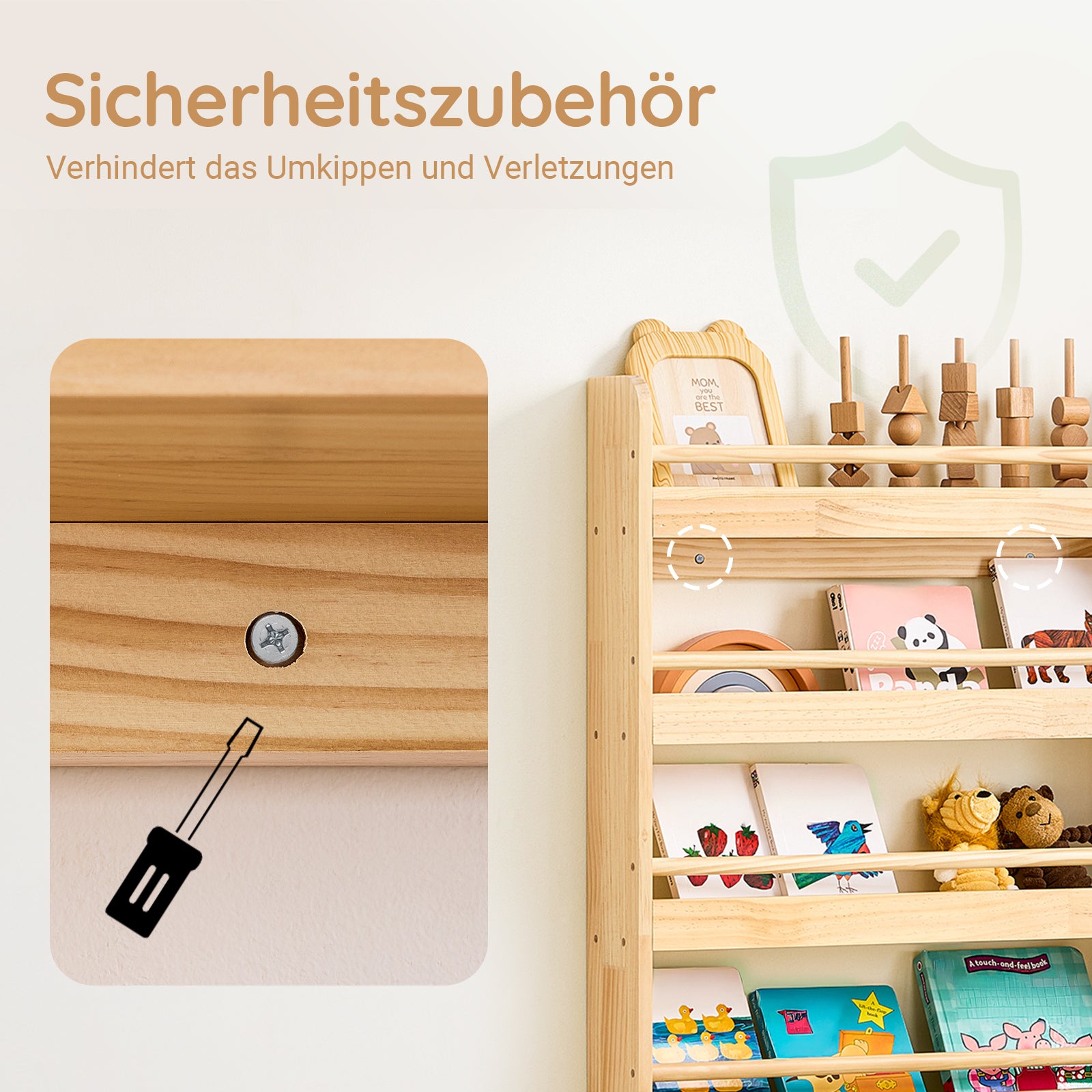 SoBuy Bücherregal Kinder Wandregal Kinderzimmer KMB08-K-N