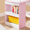 SoBuy | Kindertisch und Stuhl | Set mit Aufklebern DIY Kinder Maltisch | Rosa-Weiß | KMB116-P