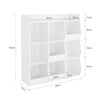 SoBuy | Kinder Bücherregal für Kinder | mit 9 offenen Fächern | Weiß | 95x105x34cm | KMB120-W
