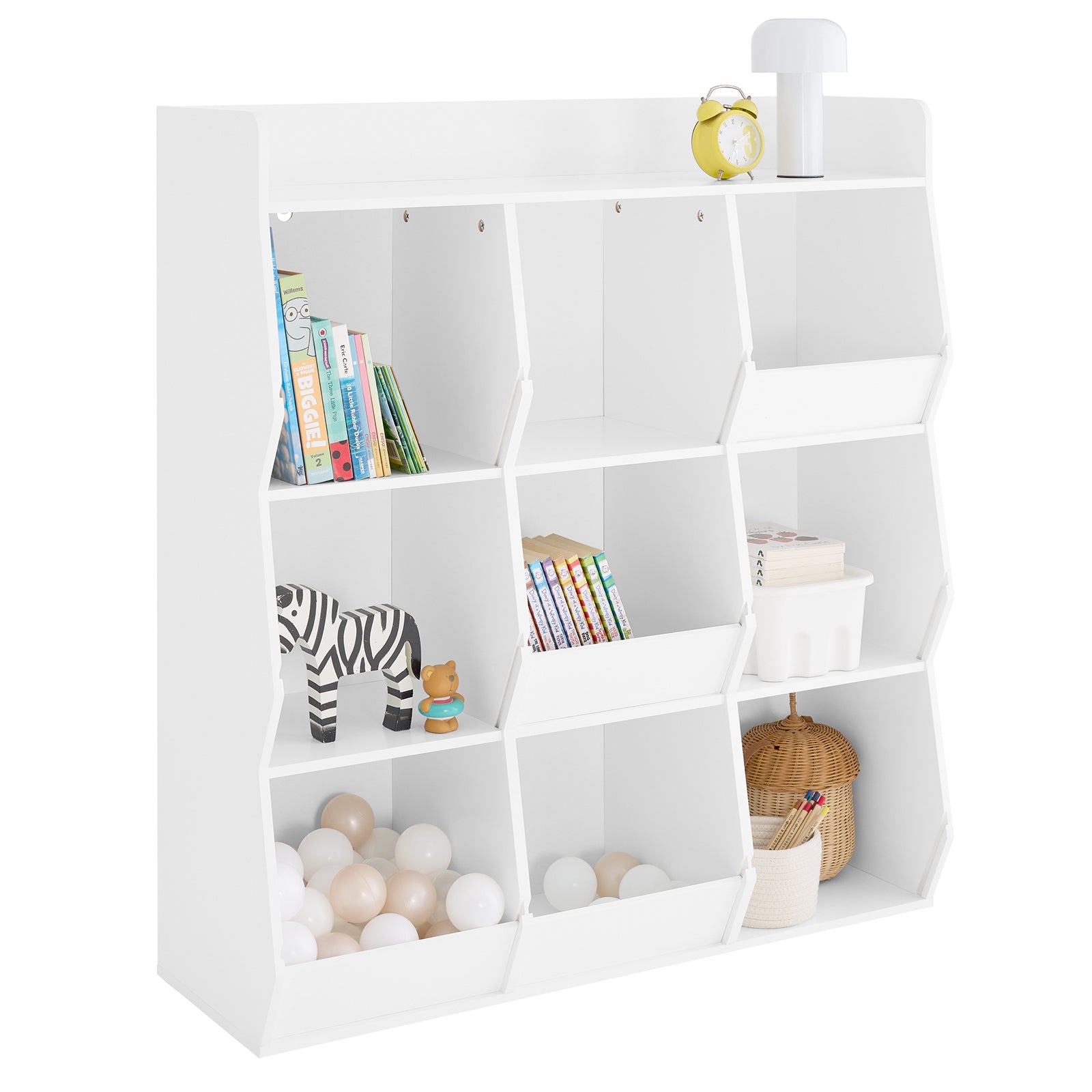 SoBuy Kinder Bücherregal Montessori Regal für Kinder mit 9 offenen Fächern 