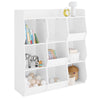 SoBuy | Kinder Bücherregal für Kinder | mit 9 offenen Fächern | Weiß | 95x105x34cm | KMB120-W