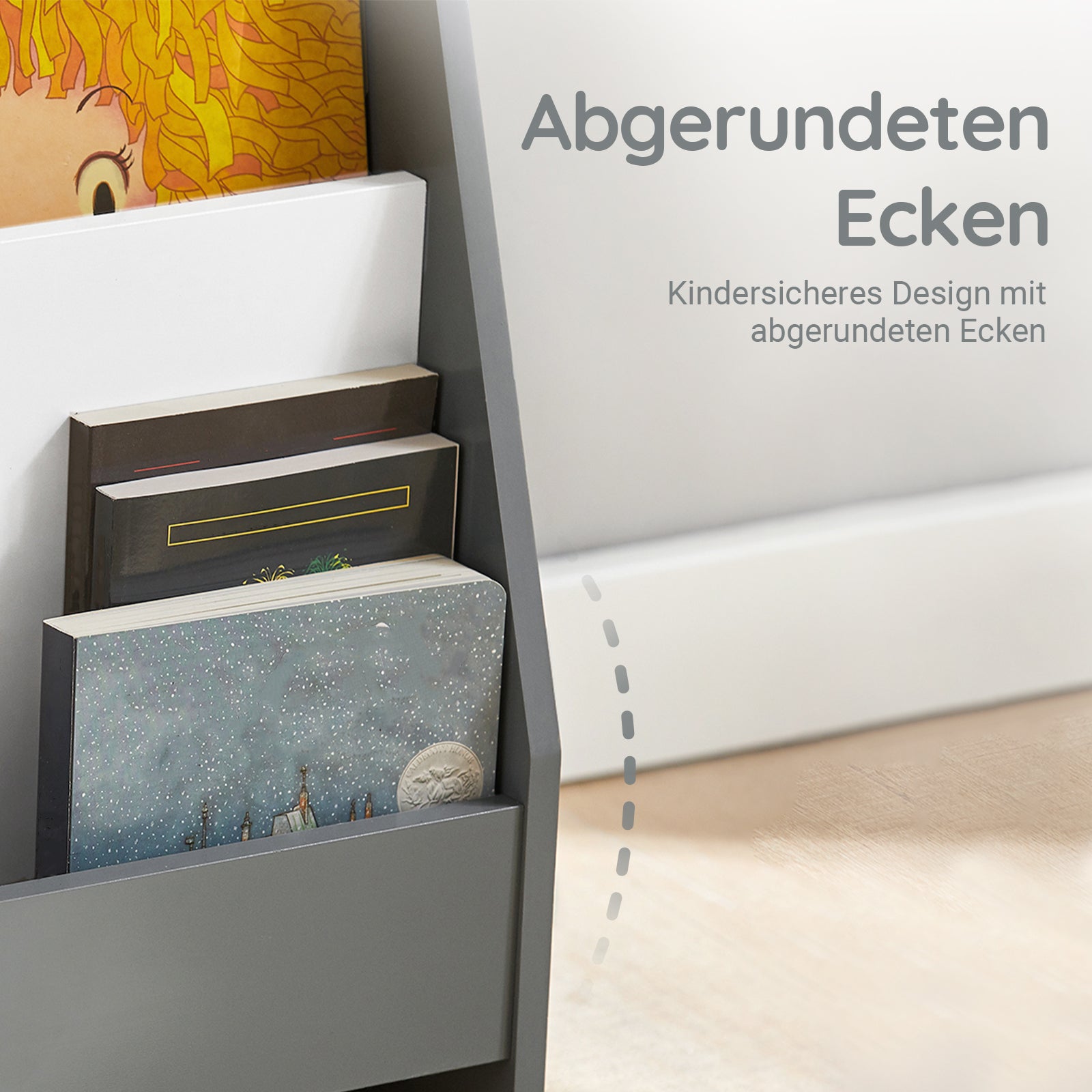 Vorverkauf | SoBuy | Kinderbücherregal | Zeitungsständer | Aufbewahrungsregal für Kinder | KMB32-HG