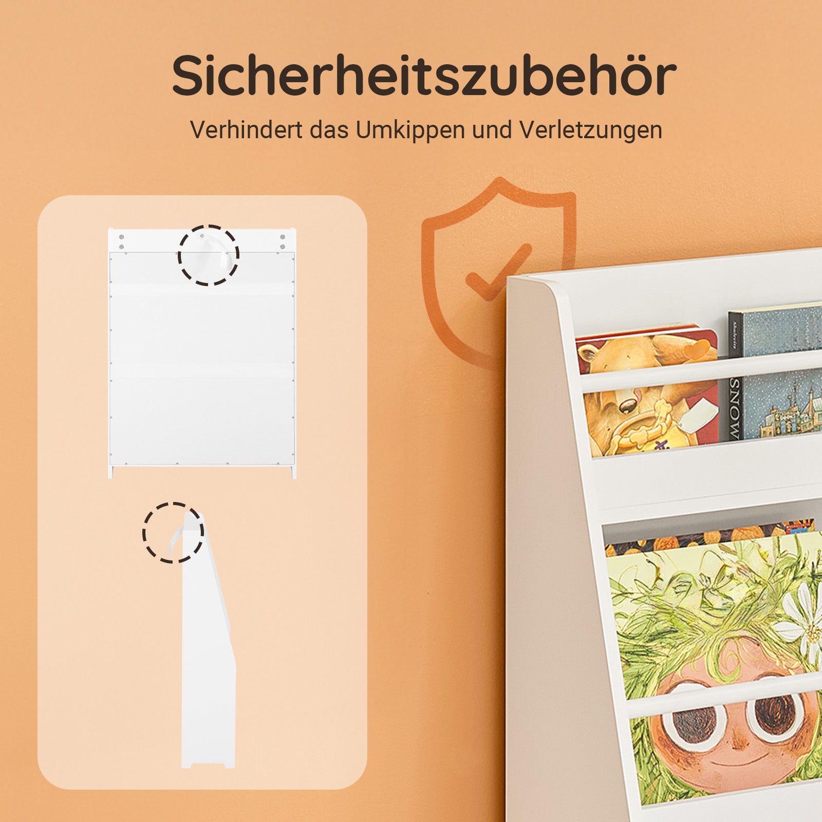SoBuy | Kinderregal | Wandregal | Aufbewahrungsregal für Kinder | KMB45-W
