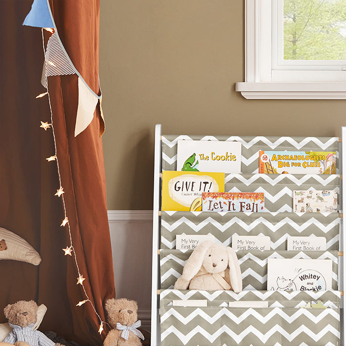 SoBuy | Kinderbücherregal | Zeitungsständer | Aufbewahrungsregal für Kinder | KMB50-HG