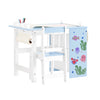 SoBuy | Kindertisch und Stuhl | Set mit Aufklebern DIY Kinder Maltisch | Blau-Weiß | KMB60-B