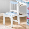 SoBuy | Kindertisch und Stuhl | Set mit Aufklebern DIY Kinder Maltisch | Blau-Weiß | KMB60-B