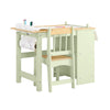 SoBuy | Kindertisch mit 1 Stuhl | Kindersitzgruppe | mit 1 Papierrollenhalter | Maltisch für Kinder | Grün | KMB60-GR