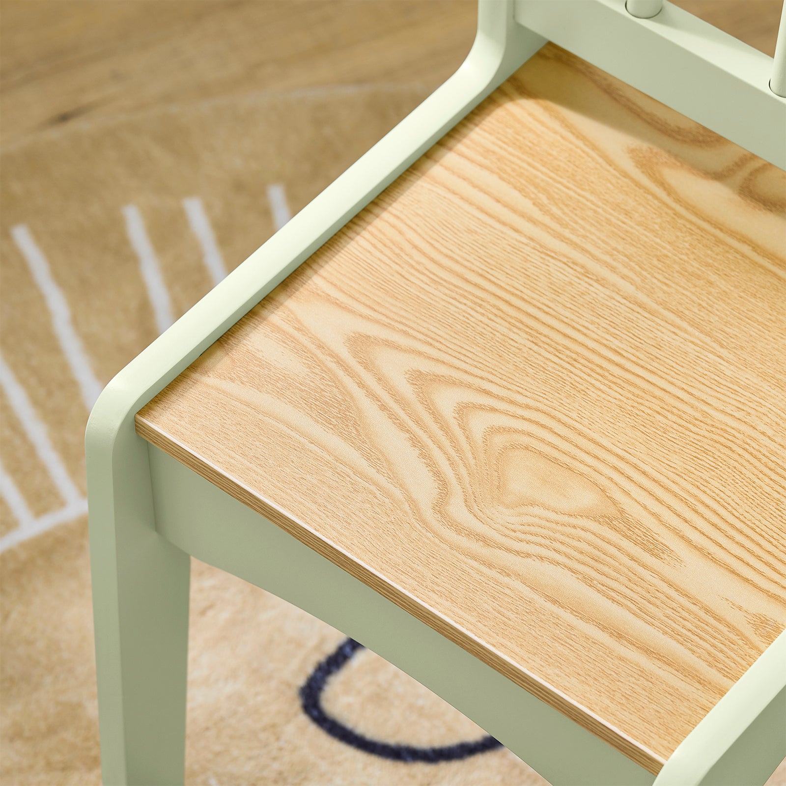 Vorverkauf | SoBuy | Kindertisch mit 1 Stuhl | Kindersitzgruppe | mit 1 Papierrollenhalter | Maltisch für Kinder | Grün | KMB60-GR