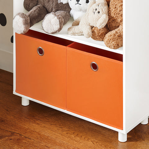 SoBuy | Kinderregal mit Boxen | Spielzeugregal | Bücherregal für Kinder | KMB68-W